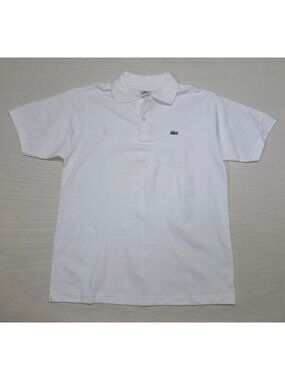 Lacoste Polo Shirt Mens 6 White 100% Cotton Short Sleeve